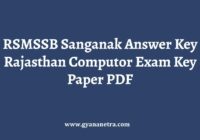 RSMSSB Sanganak Answer Key Paper