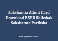 Sakshamta Admit Card Download BSEB