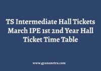 TS Intermediate Hall Tickets Time Table