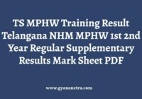 TS MPHW Training Result 1st 2nd Year Exam