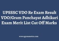 UPSSSC VDO Re Exam Result Merit List