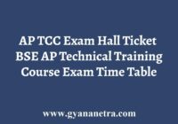 AP TCC Exam Hall Ticket