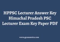 HPPSC Lecturer Answer Key Paper