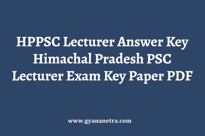 HPPSC Lecturer Answer Key Paper