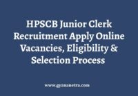 HPSCB Junior Clerk Recruitment Notification