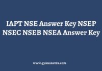 IAPT NSE Answer Key Paper PDF