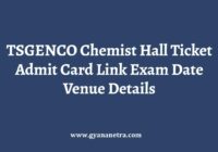 TSGENCO Chemist Hall Ticket