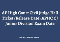 AP High Court Civil Judge Hall Ticket