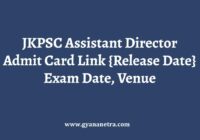 JKPSC Assistant Director Admit Card